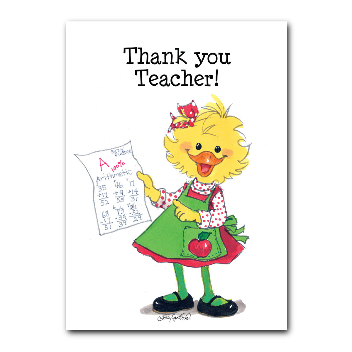 Teacher Thank You Greeting Card – Suzy's Zoo Store