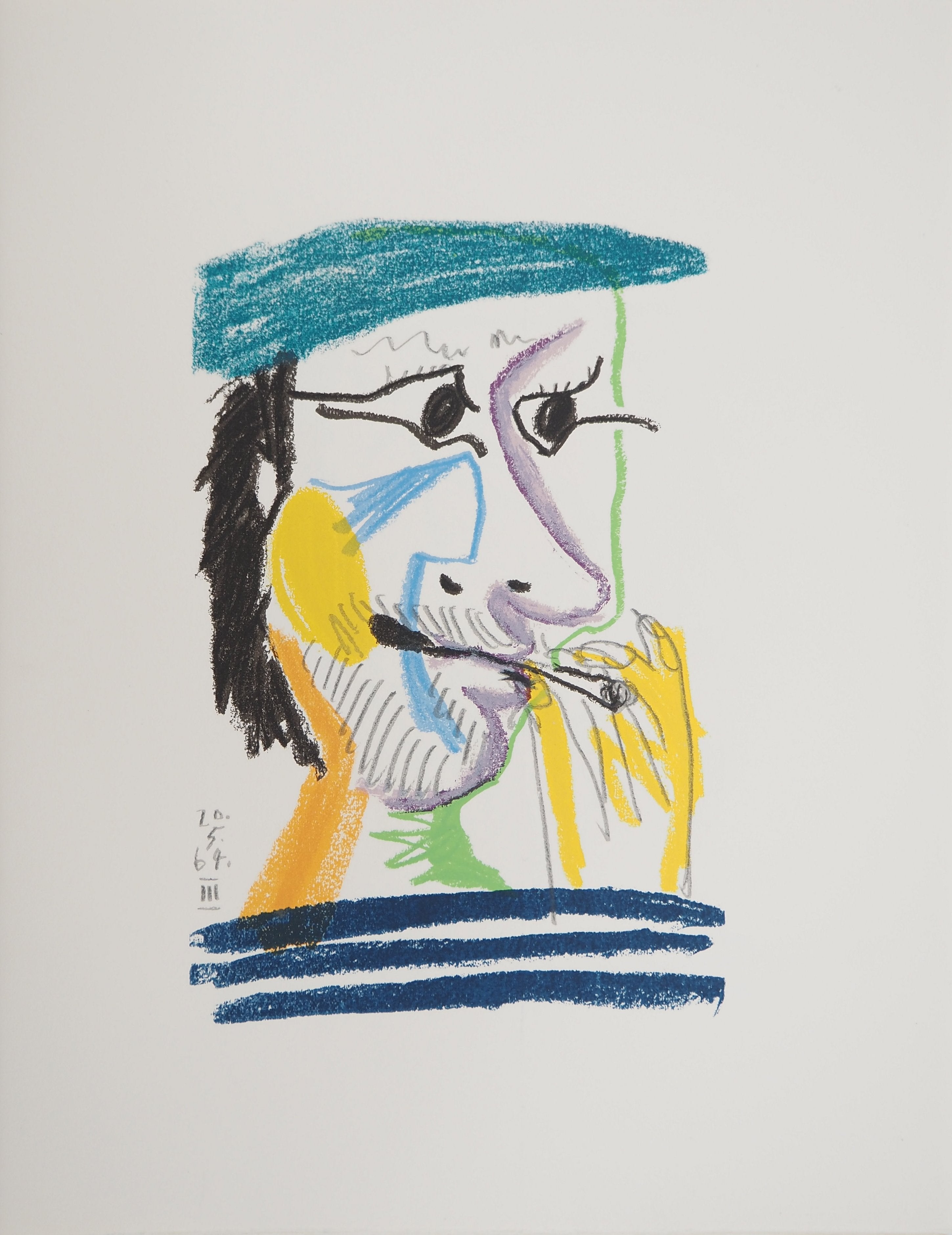 パブロ・ピカソ ＜ベレー帽の自画像＞ オリジナルリトグラフ 1964年