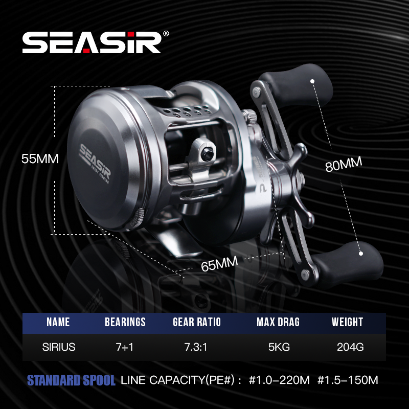 Seasir Sirius Round Baitcasting Reel CNC Aluminum Reel Circular