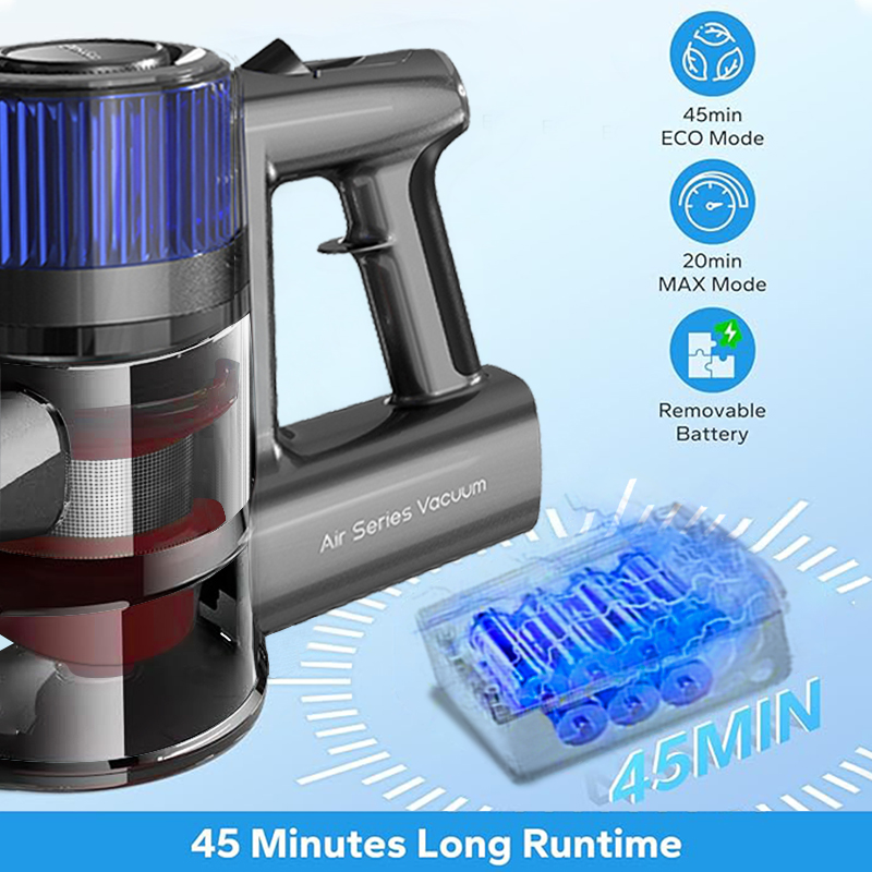 Xinshe-コードレスハンドヘルド掃除機、強力な吸引、45分のランタイム