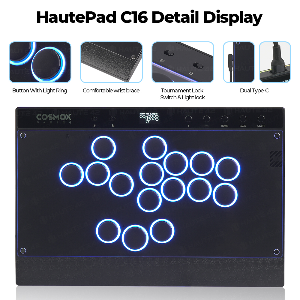 Haute42 磁気ヒットボックスレバーレスコントローラボタンリム