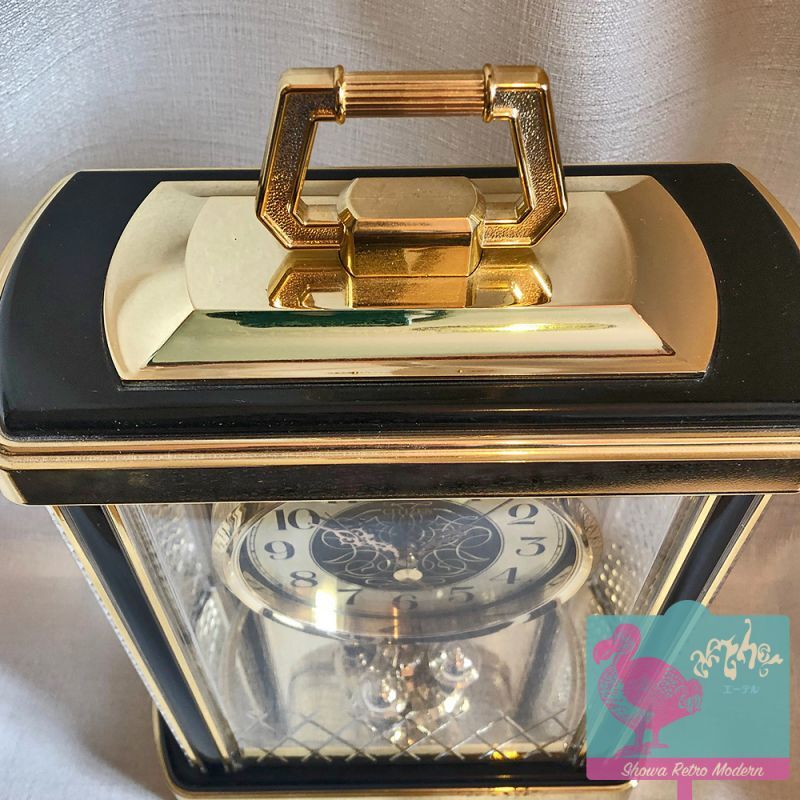 シチズン 回転飾り付き 置き時計 クオーツ レトロ ゴールドカラー 持ち