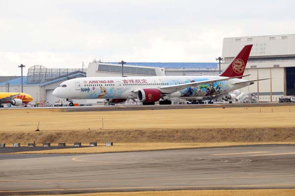 上海吉祥航空 特別塗装 B787-9 原神 B-209R 成田空港 2024年2月17日