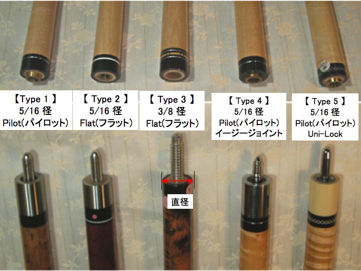 ビリヤード キュー 桜 インレイ ラジアルジョイント （別色グレーあり
