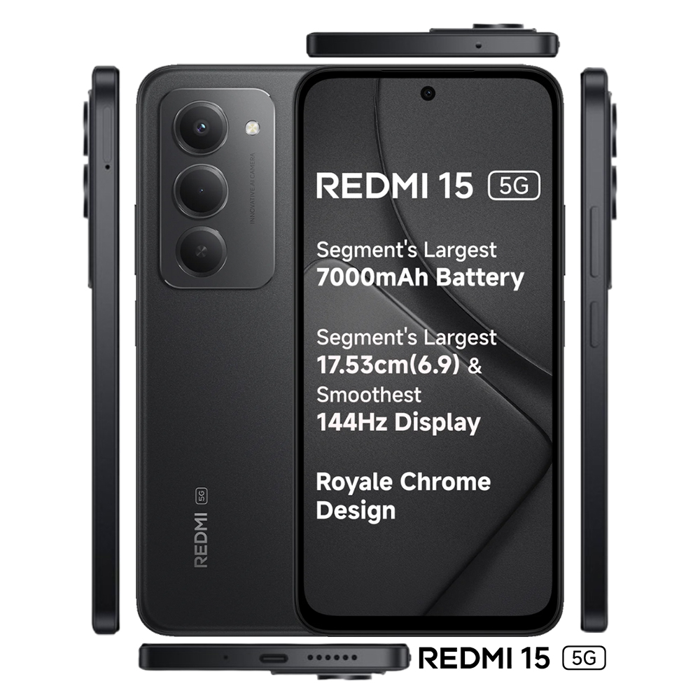 Xiaomi Redmi 15 5G 256GB 8GB RAM Midnight Black | Najmat Al Seyouh