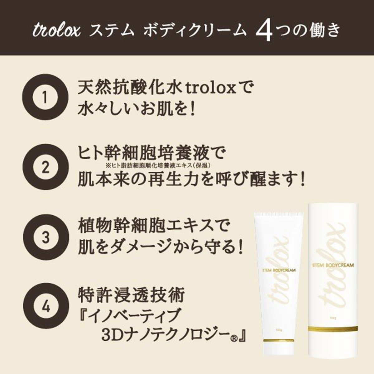 trolox ステム ボディクリーム 〔150g〕 ボディケア クリーム 東京