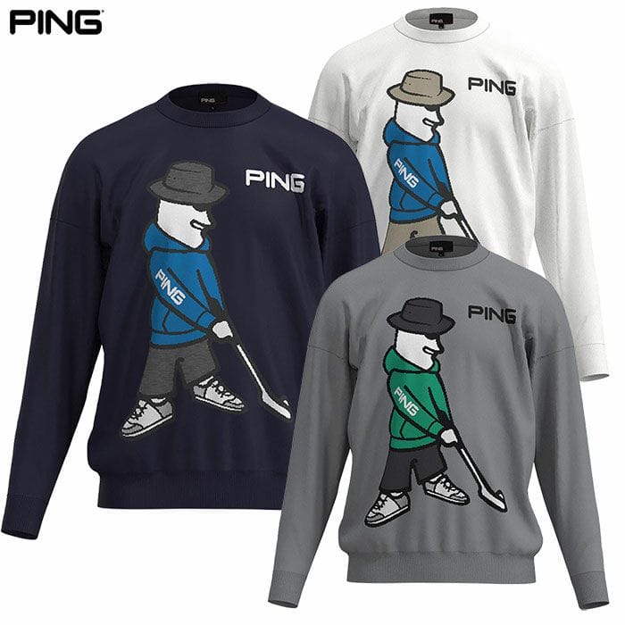 ピン PING Mr.PINGジャガードクルーネックニットプルオーバー 621
