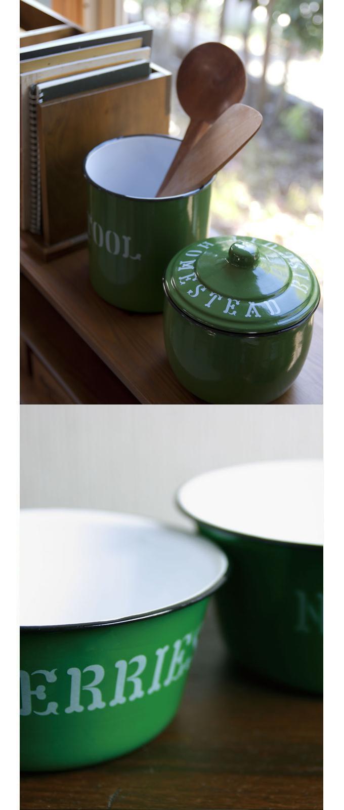 ボウル4個セット S O/L グリーン ホーロー キッチン用品 食材保存