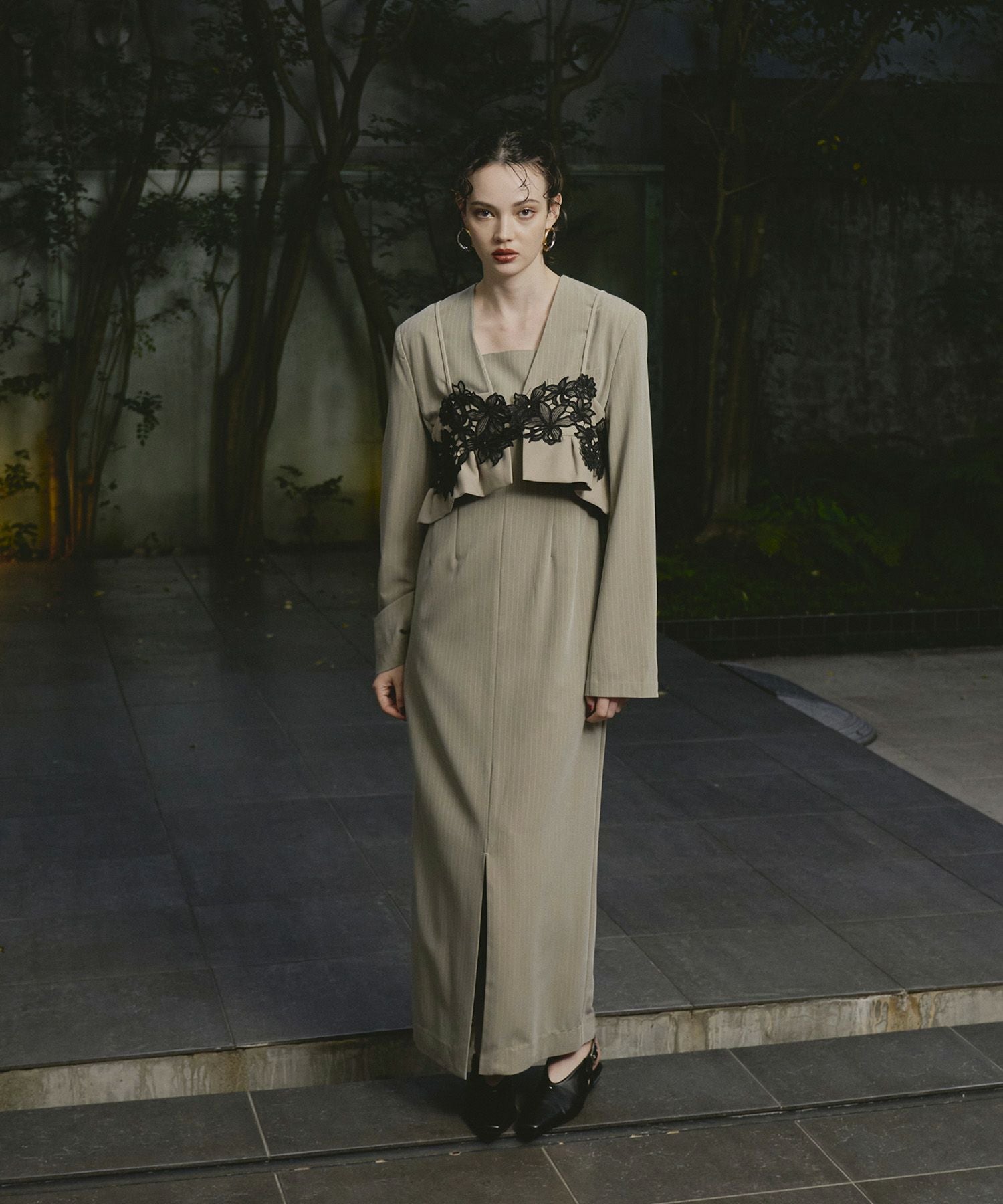 pinstripe tailored bustier dress | ANDRESD