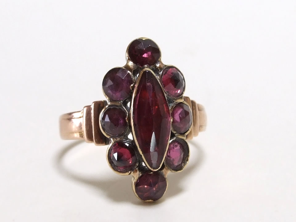 フランス アンティーク リング 指輪 ガラス パール パープル 鑑別書