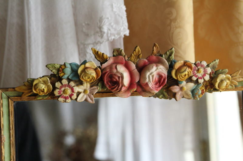 アンティークバーボラミラー 薔薇 三面鏡 イギリス アンティークス