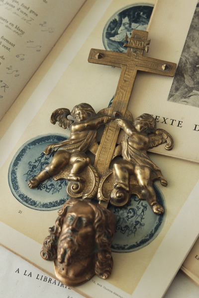 アンティーク聖水盤 ベニチエ 天使 イエス フランス アンティークス