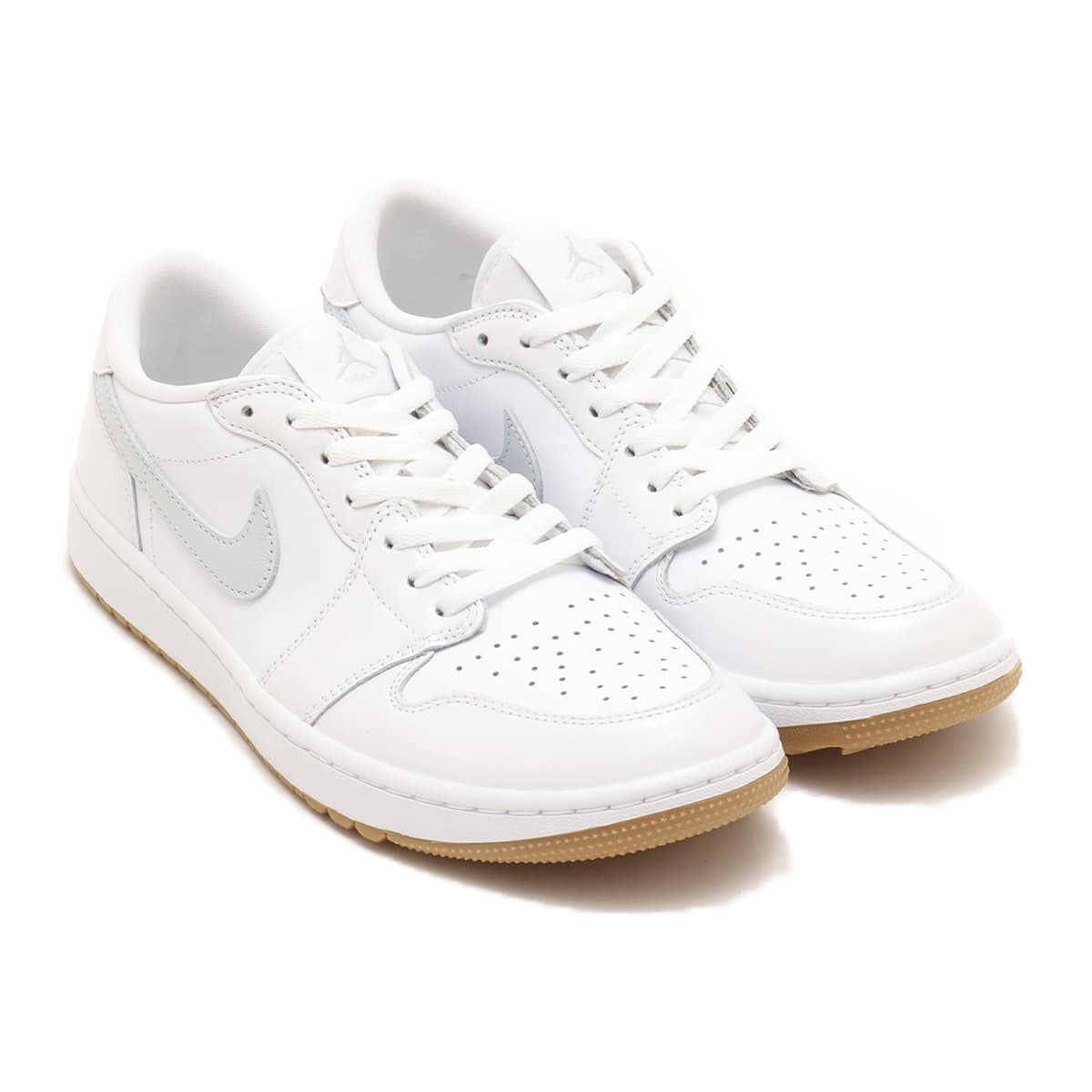 JORDAN BRAND AIR JORDAN 1 LOW G WHITE/PURE PLATINUM-GUM MED BROWN