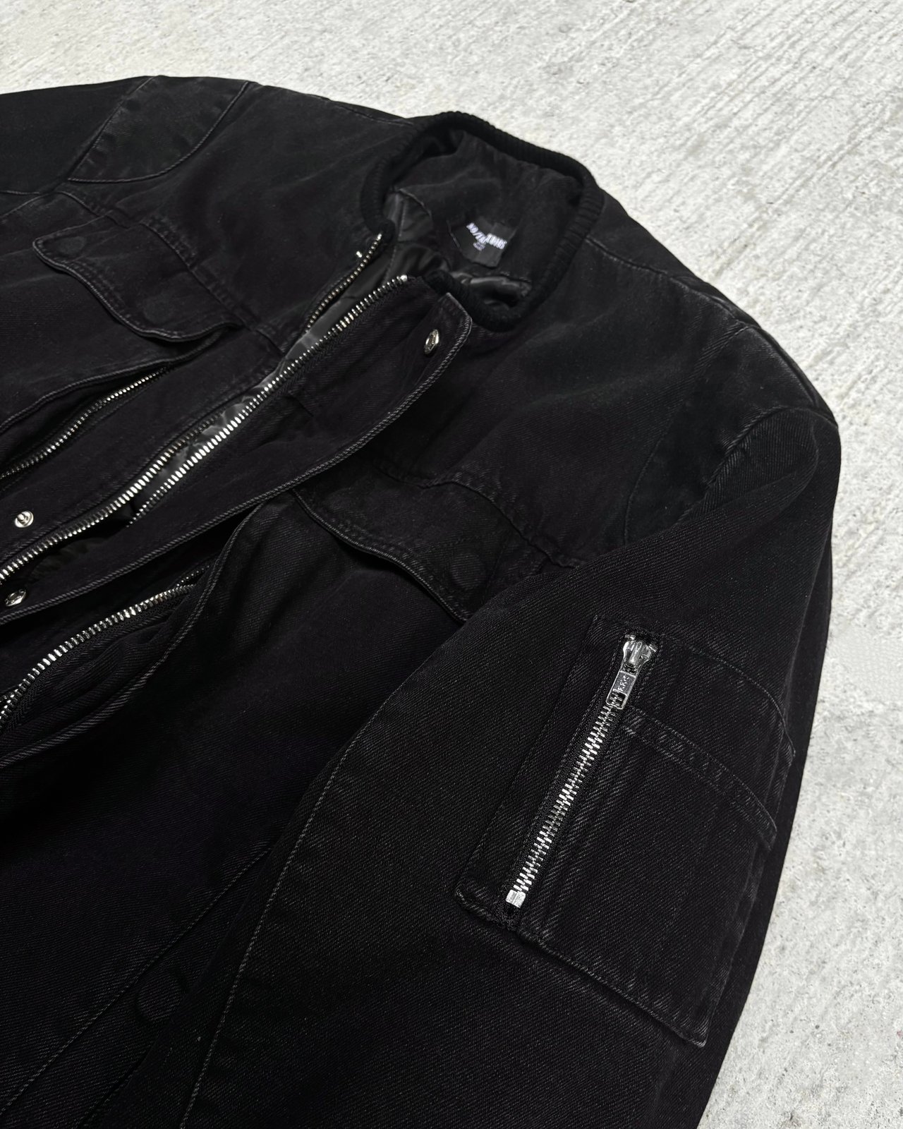 IMPLY — NO/FAITH STUDIOS - Heavy Denim Bomber Jacket (Black)
