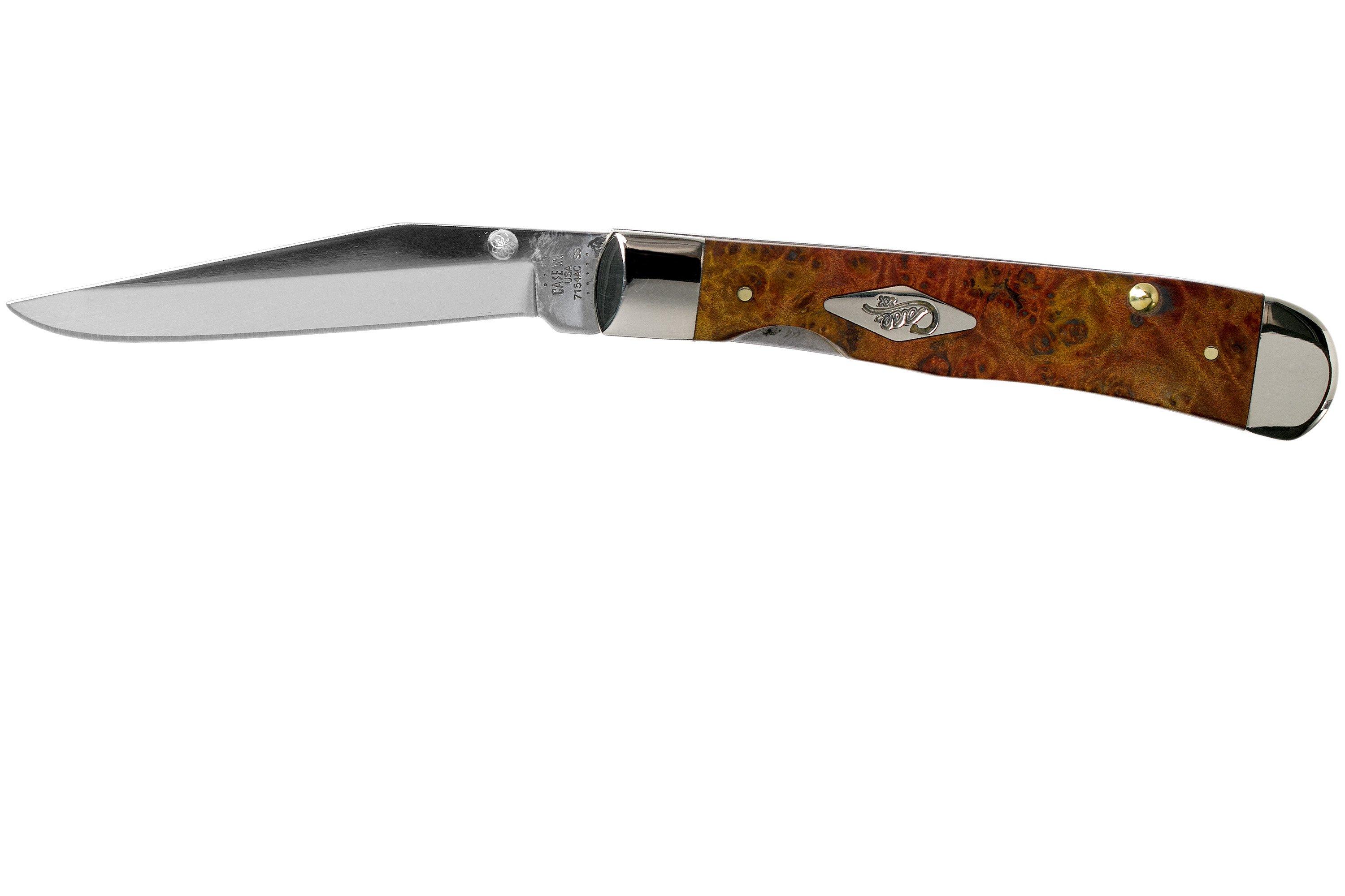 Case Kickstart Trapperlock, Autumn Maple Burl Wood, 11544, 7154AC