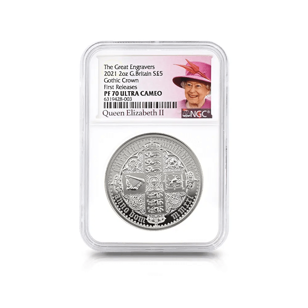 美しき ゴチッククラウン シールド 2021年 2オンス 銀貨 PF70