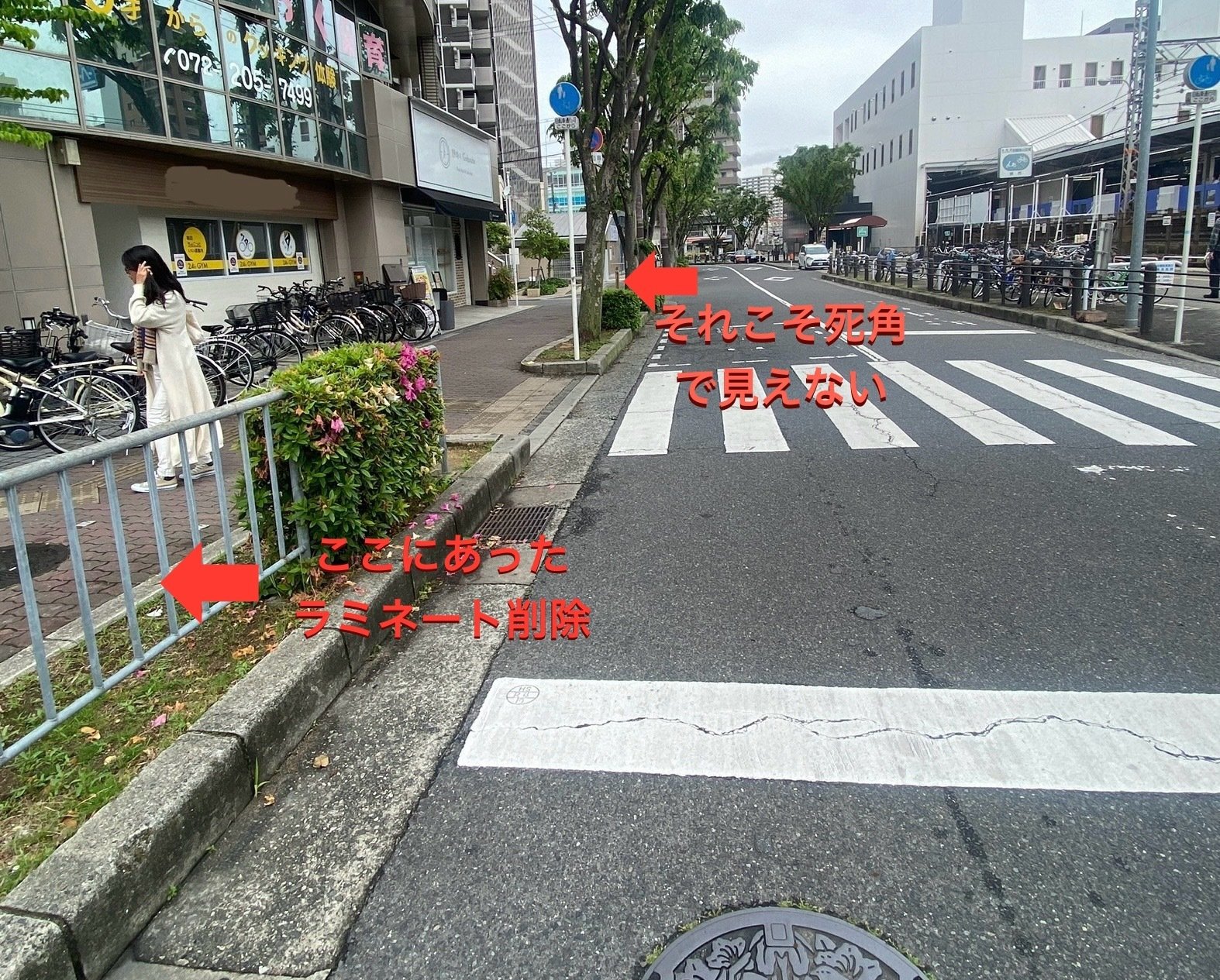 前後5mは死角 横断歩道を安全に｜timer2