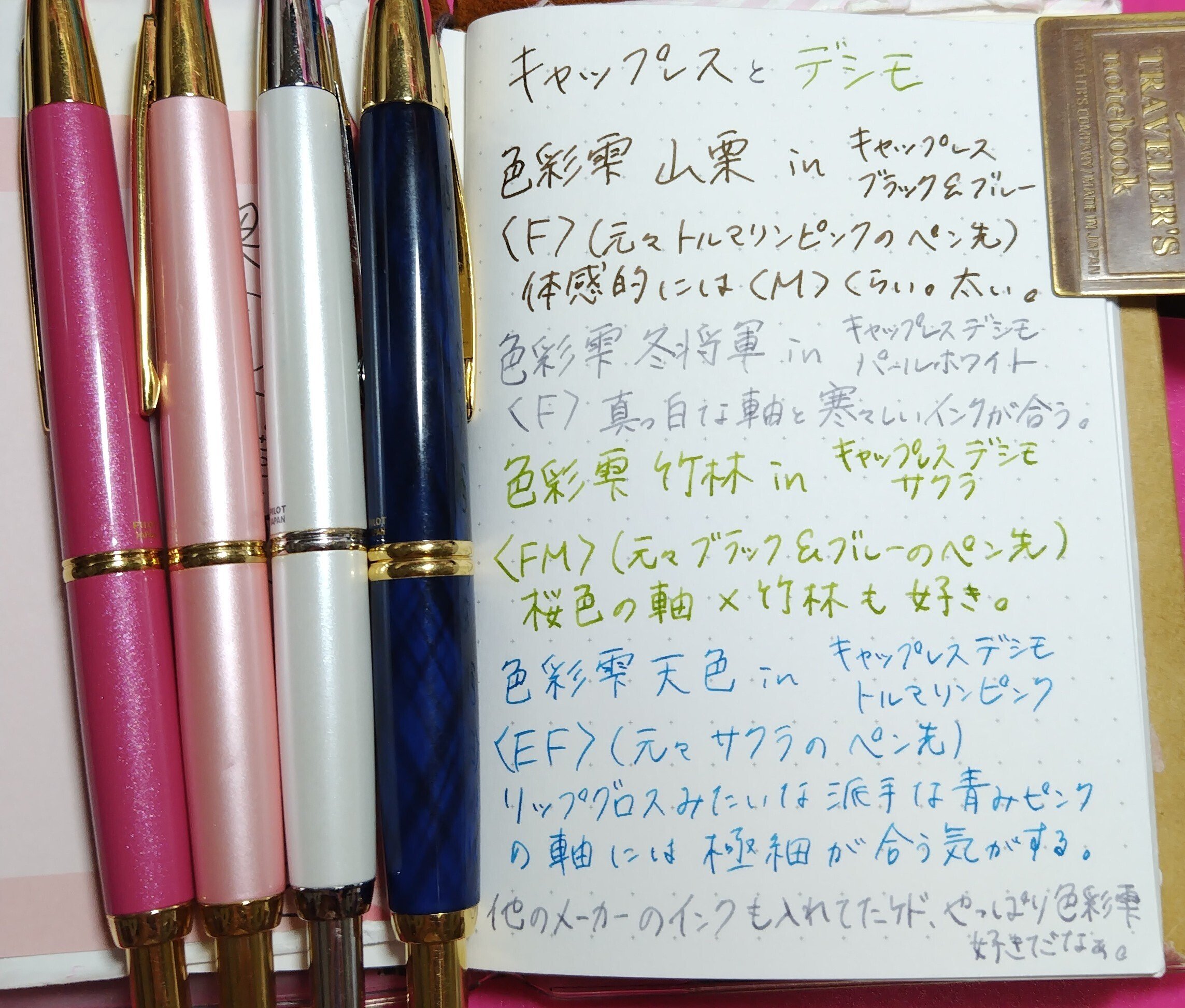 お気に入りの万年筆たち⑤キャップレスとデシモ｜咲くラビット