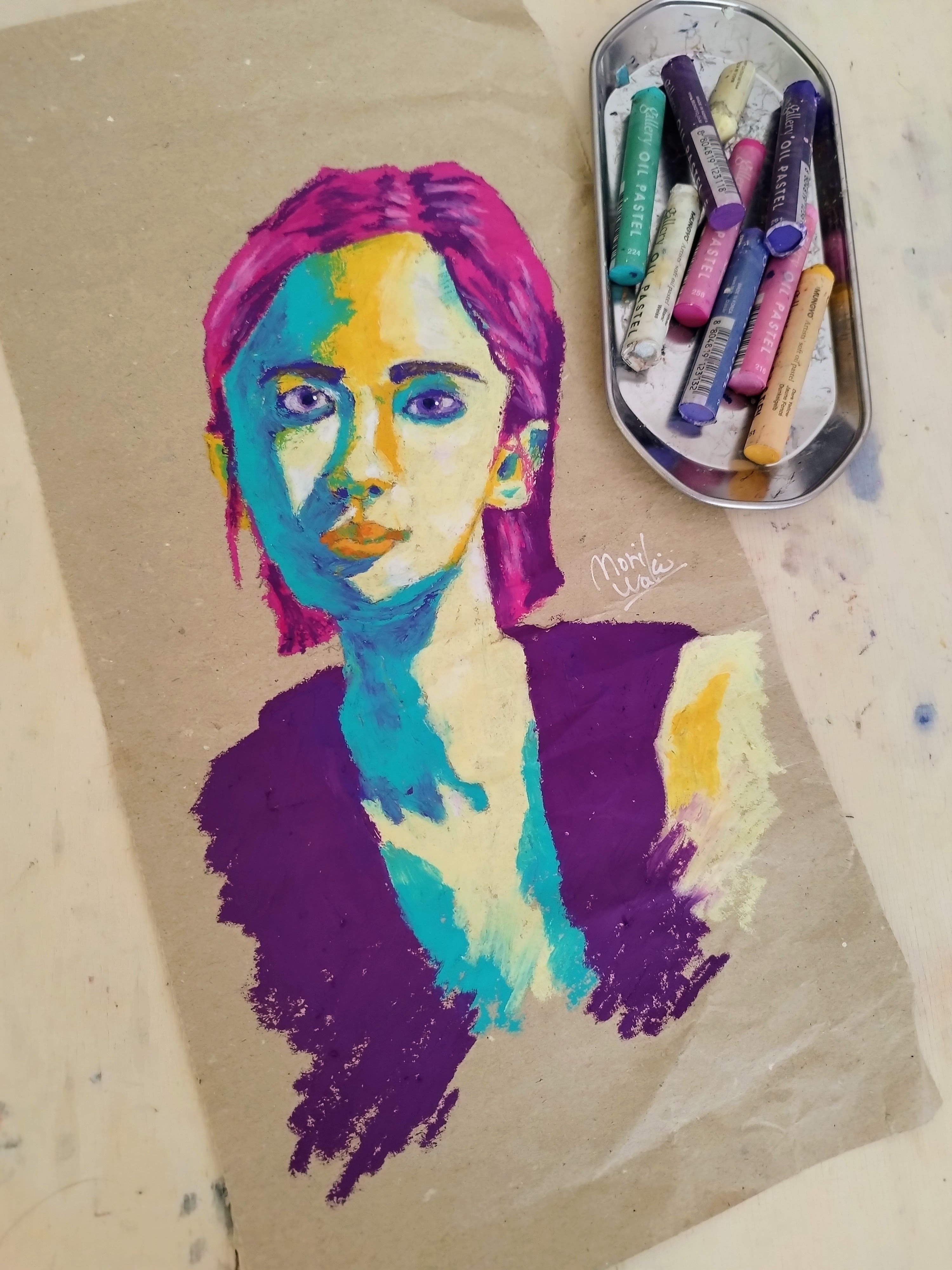 オイルパステル】成長は心に秘めて。｜モリワキユウ