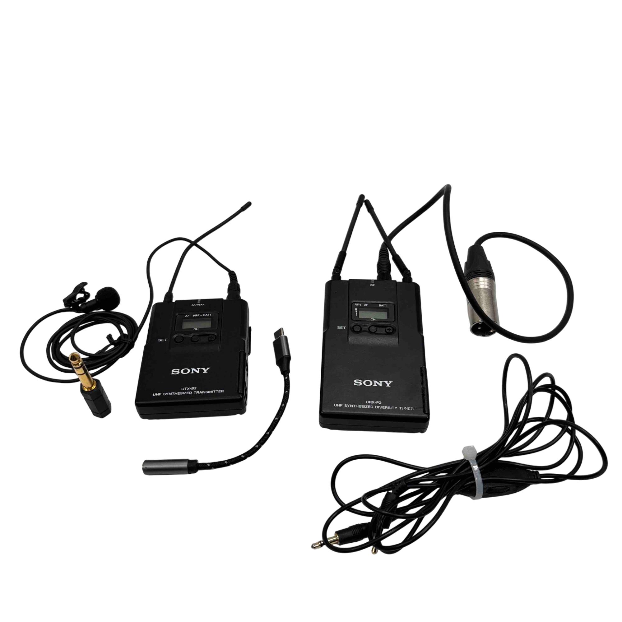 Sony URX-P2 UHF Synthesized Diversity Tuner UTX-B2 UHF Transmitter