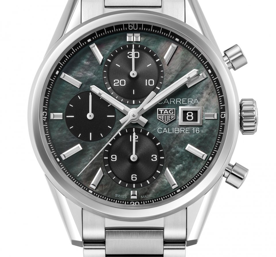 タグ・ホイヤー カレラ キャリバー16 クロノグラフ」 ブラック マザー
