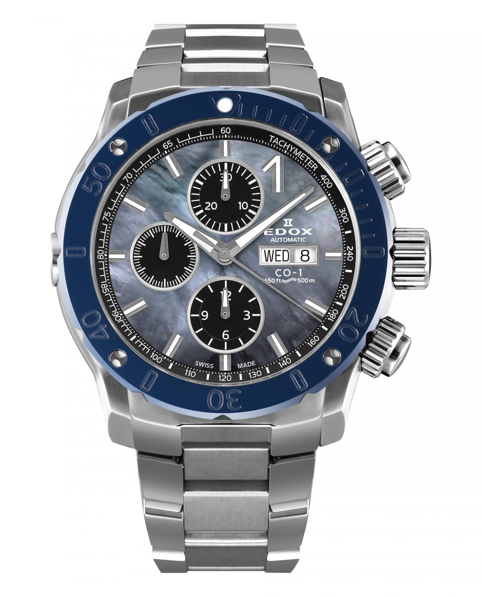 エドックスが「クロノオフショア1 」コレクションに、ブラック マザー