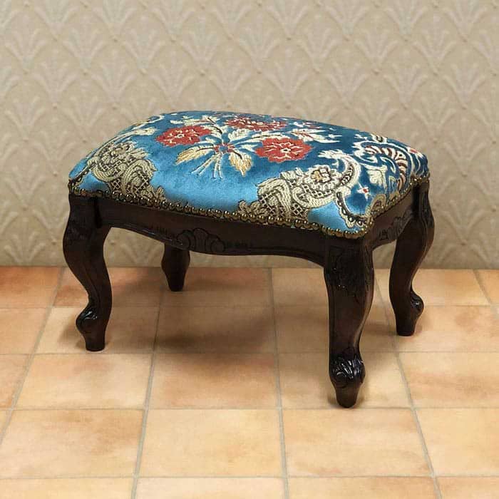 イタリア製猫脚オットマン 金華山 (茶枠) | 輸入家具・イタリア家具