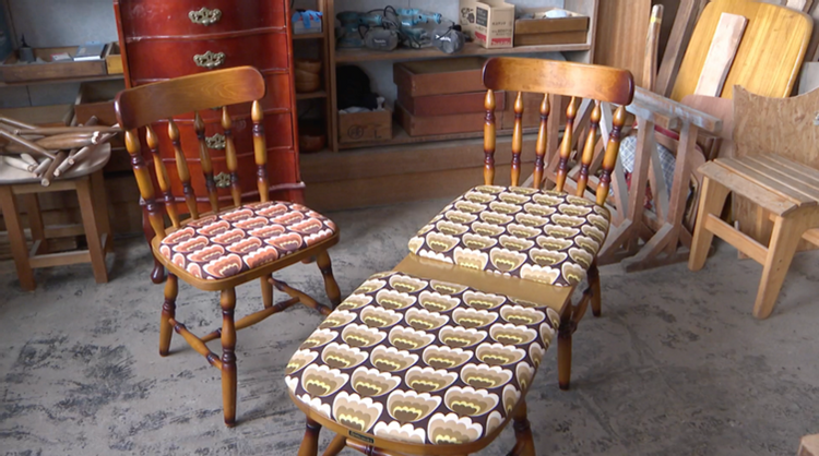 このベンチ、実は「壊れて使えなくなったイス」のリメイクなんです