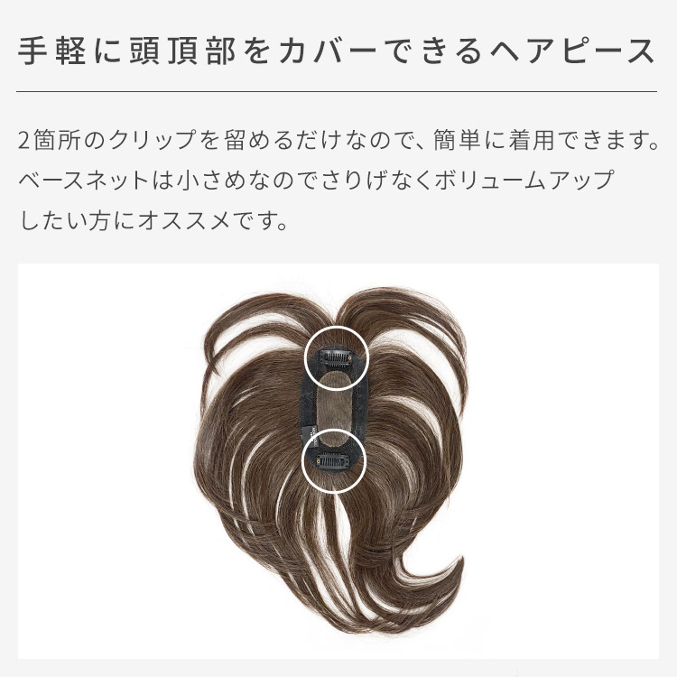 部分ウィッグ/総手植え人毛MIXヘアピース シルクスキン セミショート