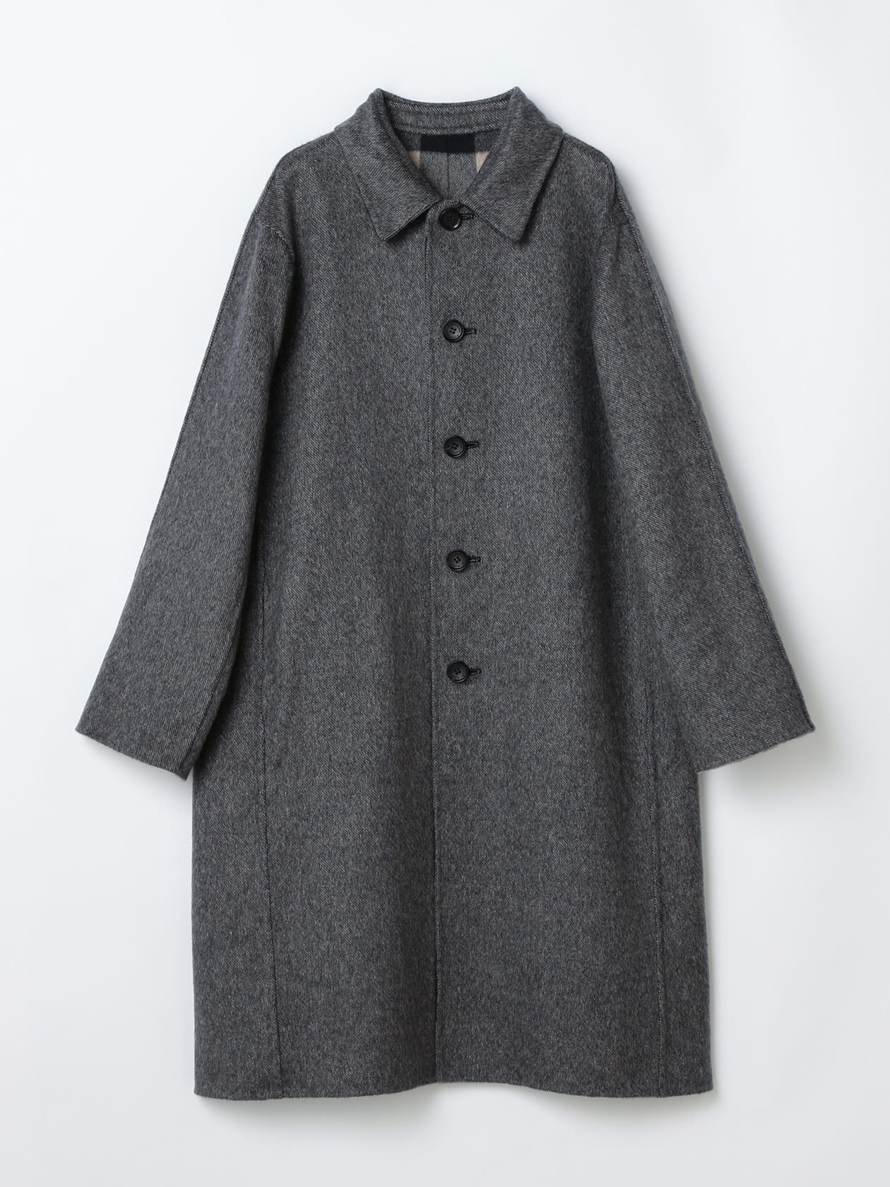 ブロックチェックダブルフェイス コート