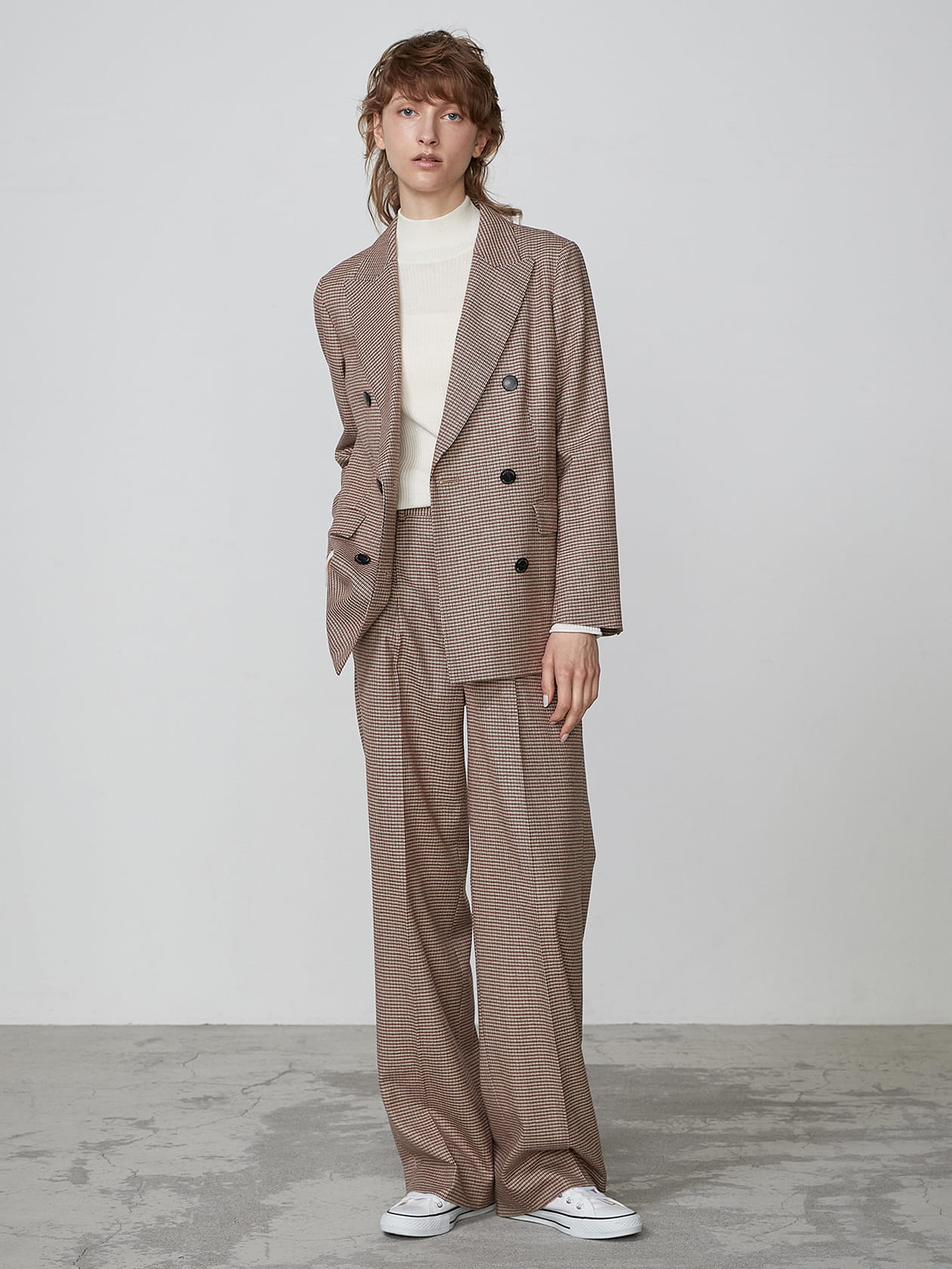 WLチェックサキソニー ワイドパンツ