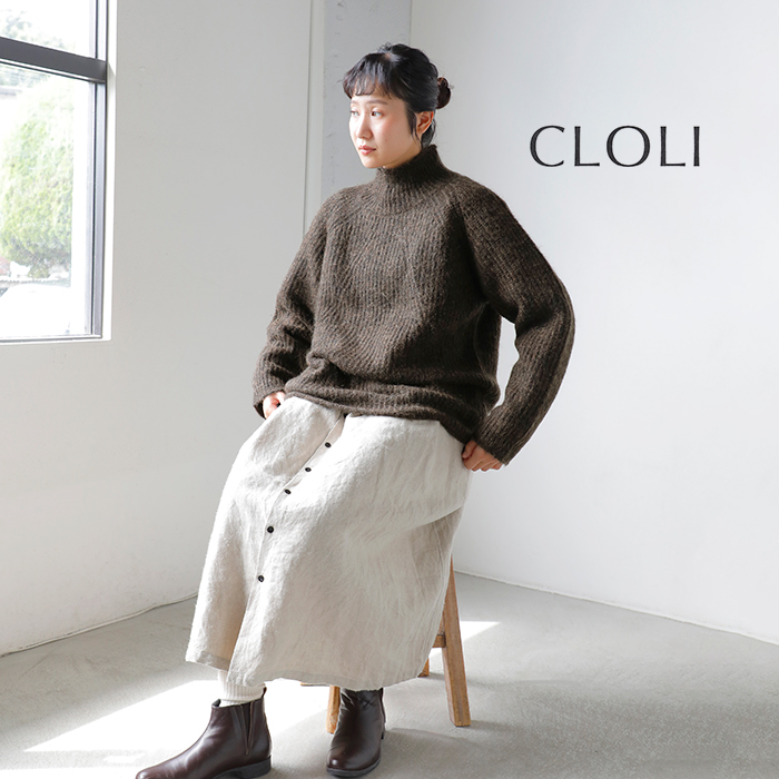 CLOLI クロリ モヘア リブ タートルネック セーター “MOHAIR RIB