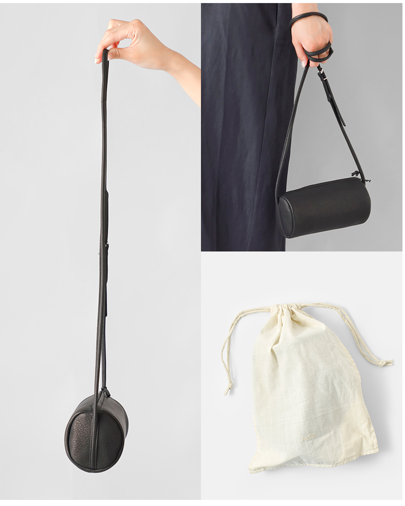 Aeta アエタ ディアレザー シリンダー ショルダー バッグ “DEER” da103