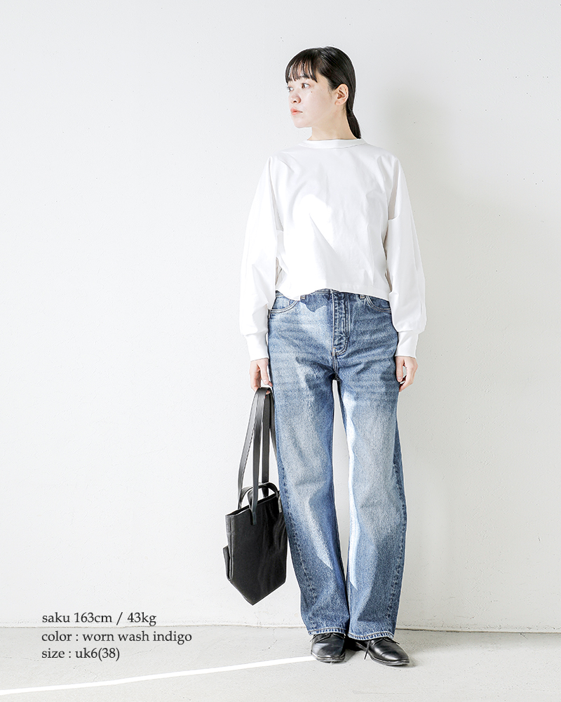 STUDIO NICHOLSON ダークブルー ワイドレッグ デニム Mサイズ