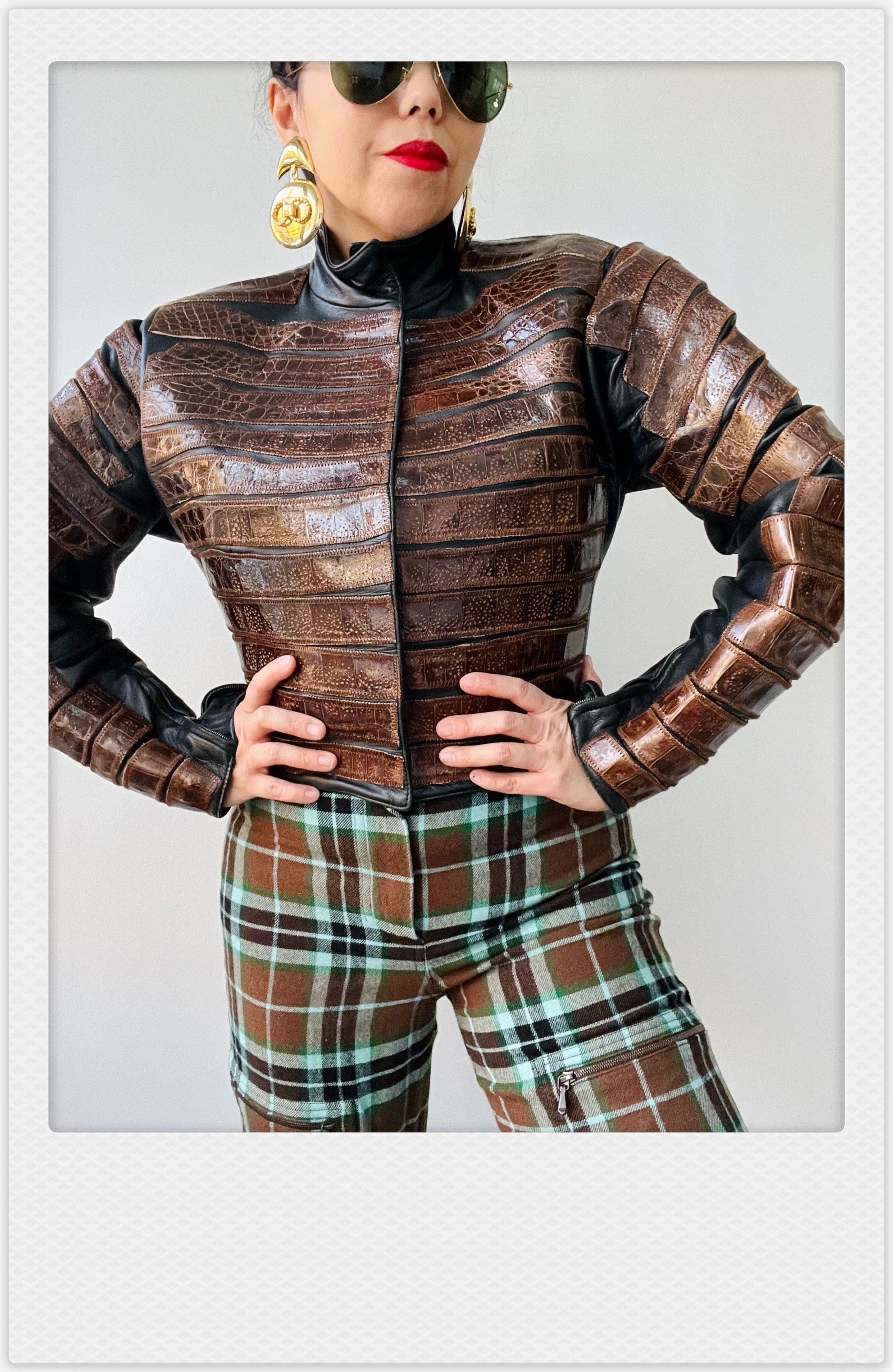 Gianfranco Ferre Embossed Leather Jacket