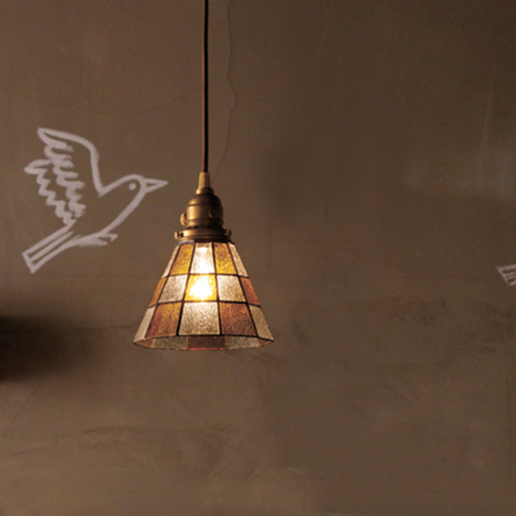 Stained glass-pendant Checker｜ARTWORKSTUDIO公式