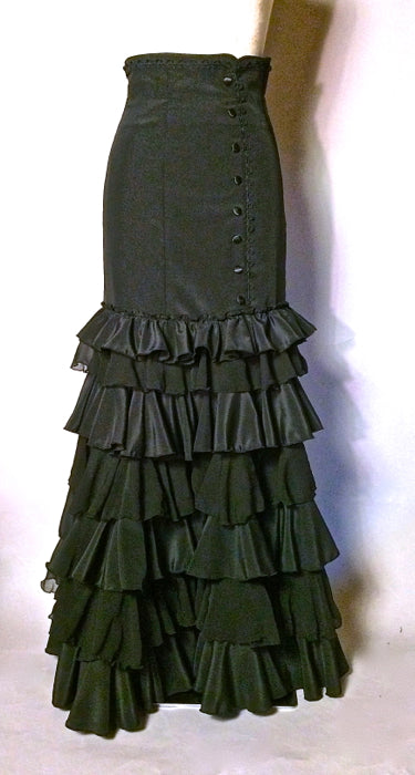 レースアップ ハイウエスト フラメンコ ファルダ ブラック 黒 TESORO