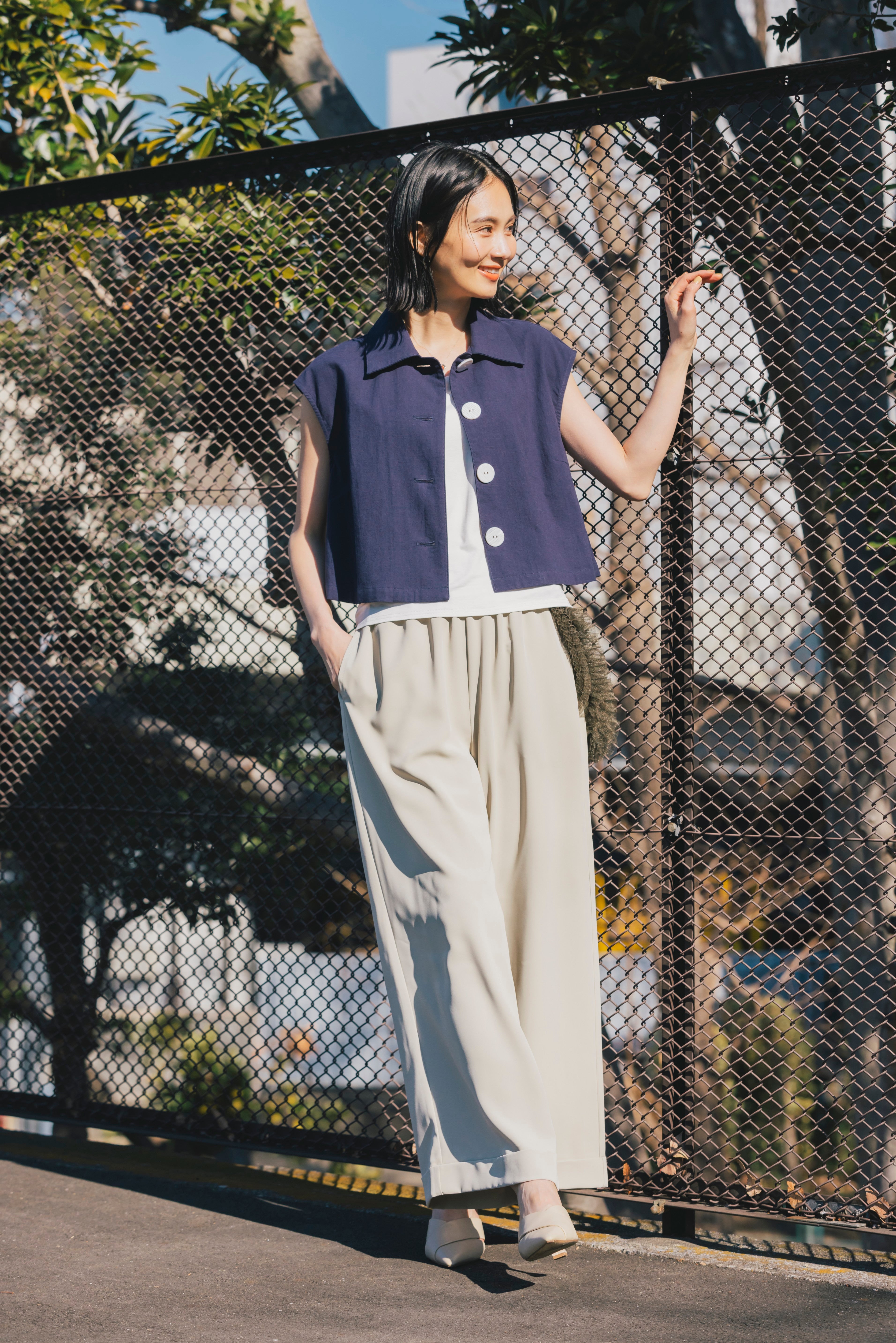 麻混ショートブラウス NS-318 – ATELIER N'S