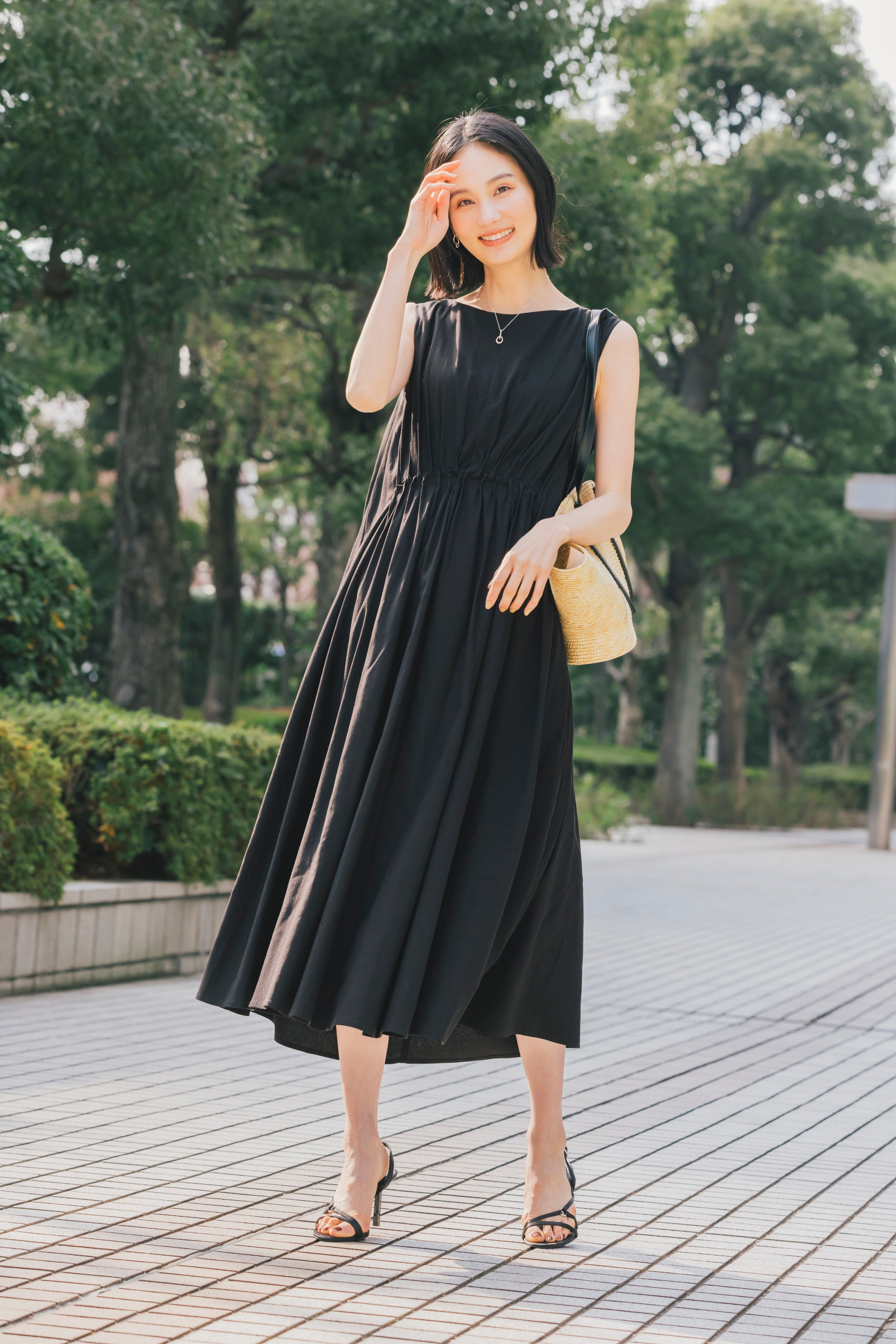 麻混ノースリーブワンピース NS-307 – ATELIER N'S