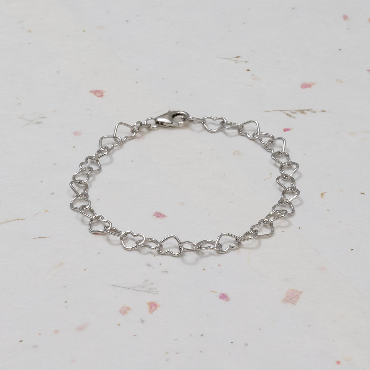 Silver Heart Links Bracelet - Azendi