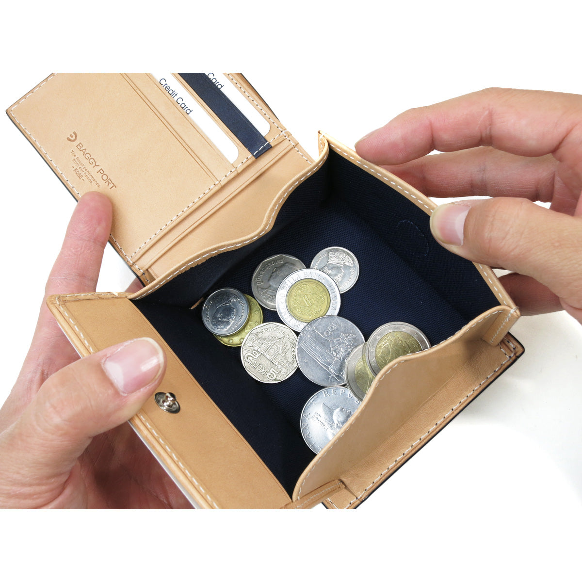 藍染め×ペイズリー 二つ折り財布 ZYS198