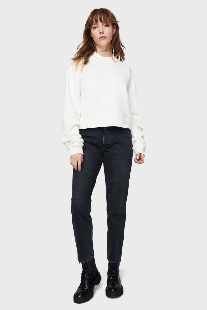 DSTLD Women's Mock Neck in Off White | Bailey/44