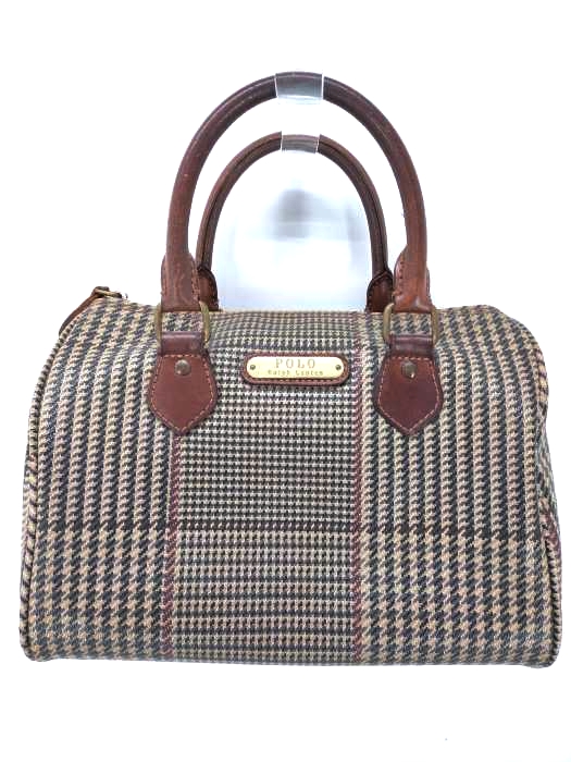 POLO RALPH チェック柄ミニボストンバッグ LAUREN(ポロラルフローレン