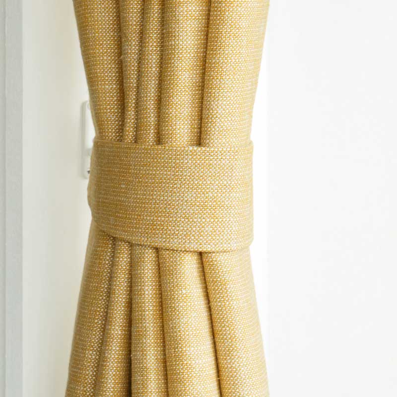 遮光性を高めた透けにくい厚手リネンカーテン [ドレープイエロー