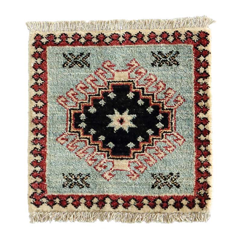 トライバルラグ柄シートクッション / トライバル ライトブルー