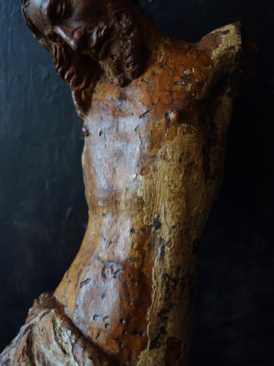 西洋アンティーク フランス・17世紀・宗教オブジェ・キリスト像・木彫