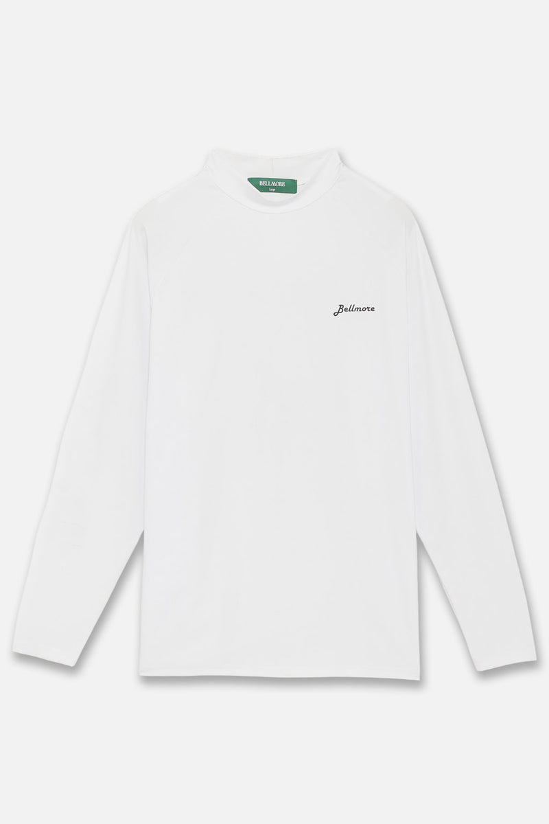 LOGO LS MOCKNECK - WHITE – BELLMORE