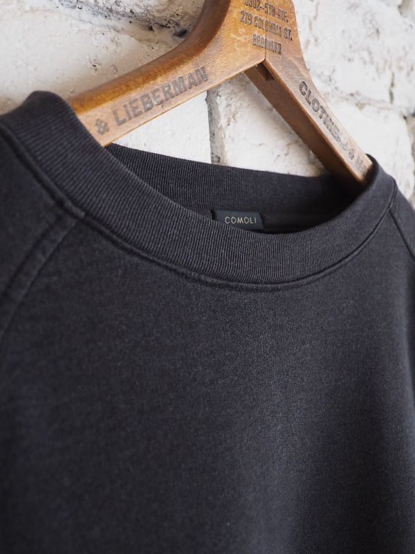 COMOLI インレイ起毛長袖クルー
