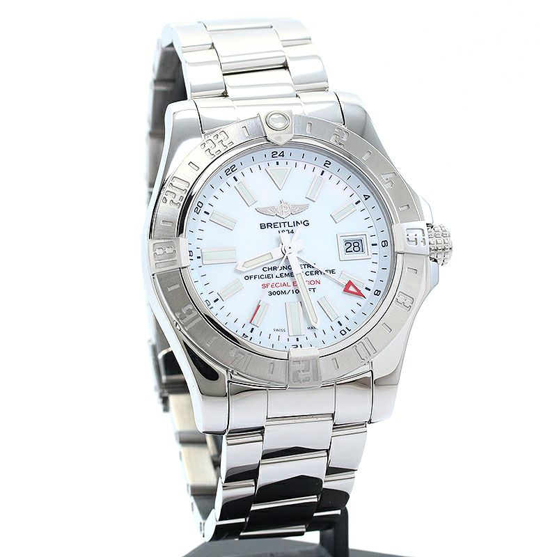 中古】BREITLING AVENGER II GMT MOTHER OF PEARL JAPAN EDITION