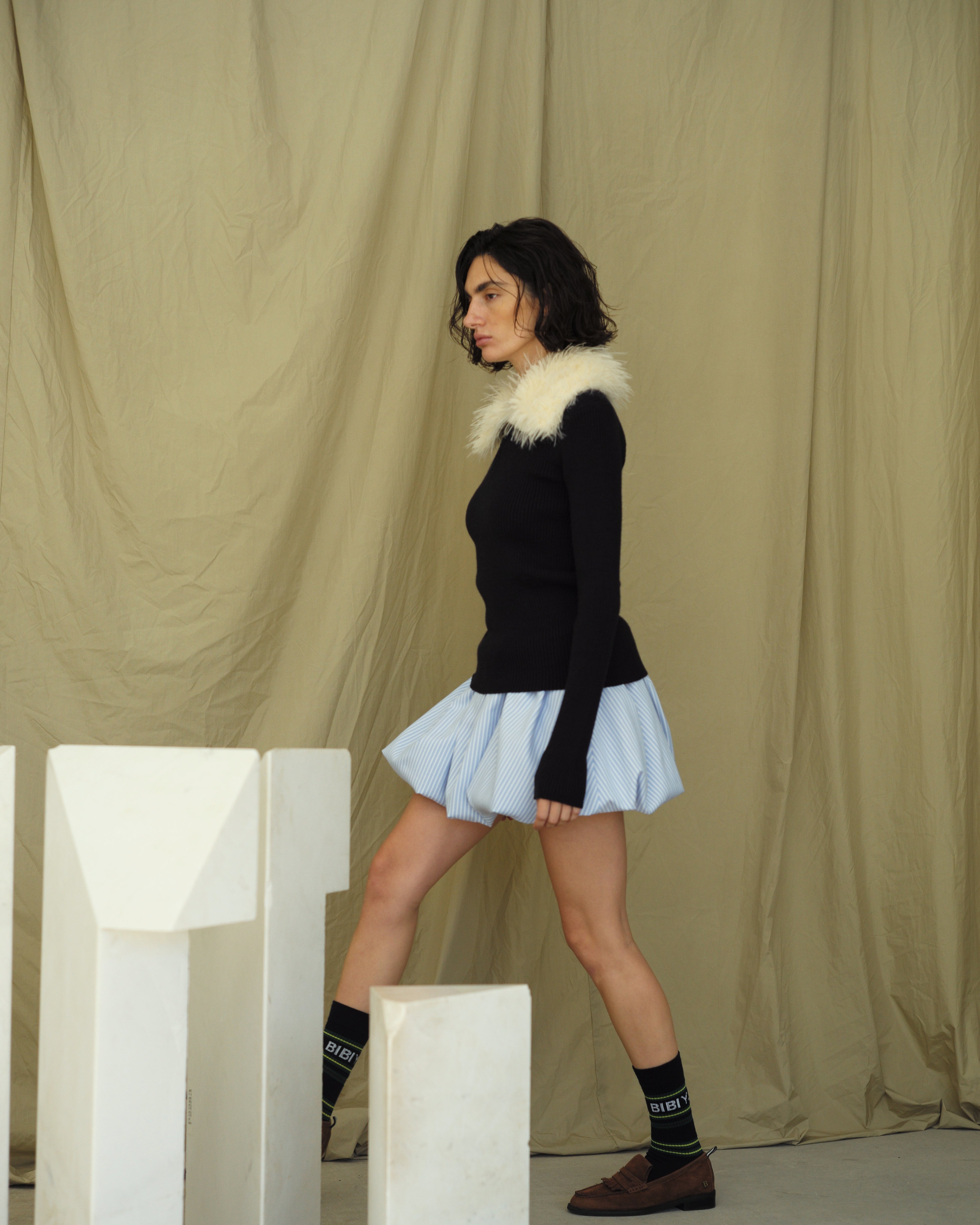 BIBIY. MADE | BLAIR BALLOON SKIRT BLUE｜Bibiy.